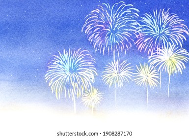 花火 イラスト 水彩 の画像 写真素材 ベクター画像 Shutterstock