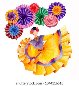 Watercolor Illustration For The Mexican Holiday 