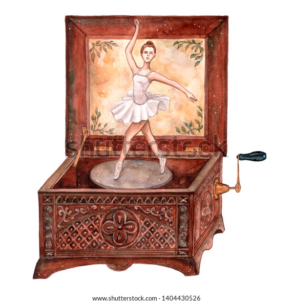 Watercolor Illustration Box Ballerina Stock Illustration 1404430526