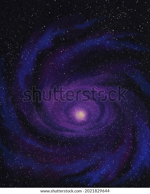 Watercolor Illustration Nebula Deep Space Hand Stock Illustration ...