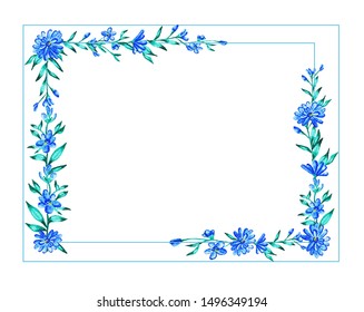 blue flower borders and frames