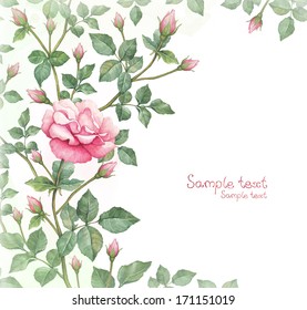 Watercolor illustration of rose flower. Perfect for greeting card or invitation - Powered by Shutterstock