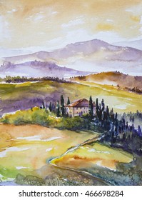 1,926 Tuscany landscape sketch Images, Stock Photos & Vectors ...