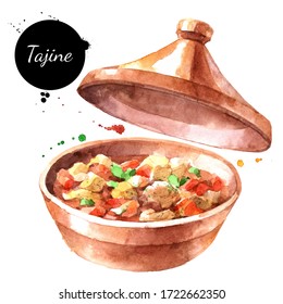 مطبخ مغربي... Watercolor-illustration-tajine-painted-isolated-260nw-1722662350