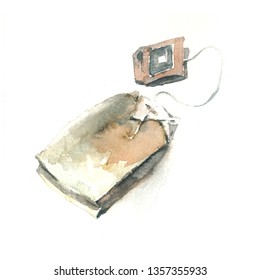 Watercolor illustration of a tea bag - Powered by Shutterstock