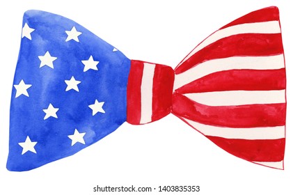 Watercolor Independence Day Bow Illustration, Independence Day Bow Clipart - Powered by Shutterstock