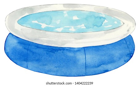 Watercolor Inflatable Pool Illustration, Inflatable Pool Clipart - Powered by Shutterstock