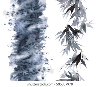 水墨画 花 のイラスト素材 画像 ベクター画像 Shutterstock