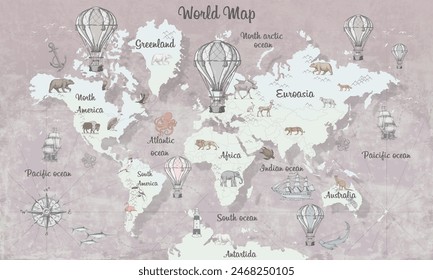 Acuarela Kids World Map