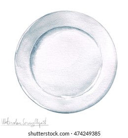 Watercolor Kitchenware Clipart - Plate