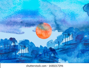 Download Sun Sky Watercolor Hd Stock Images Shutterstock