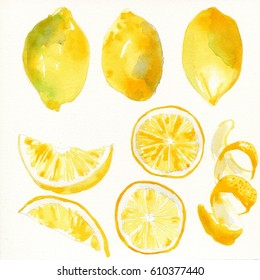 Watercolor Lemons