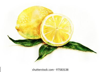 Watercolor Lemons