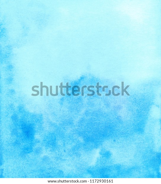 Watercolor Light Blue Background Hand Painted Stock Illustration