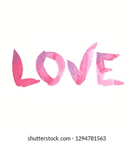 Watercolor Love Letters Word Stock Illustration 1294781563 | Shutterstock