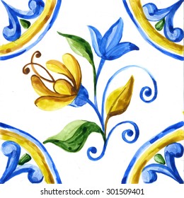 Watercolor Majolica Pattern