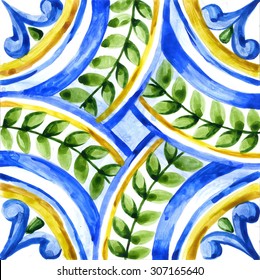 Watercolor Majolica Pattern