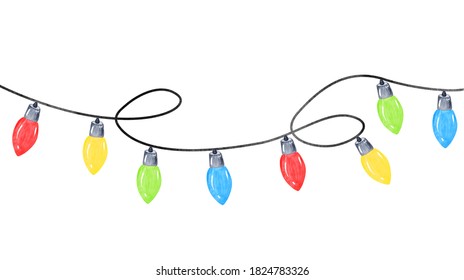 Watercolor Christmas Lights Images, Stock Photos & Vectors | Shutterstock