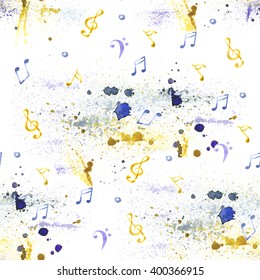 Watercolor music pattern