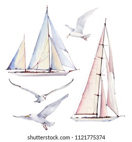 Watercolor Nautical set 