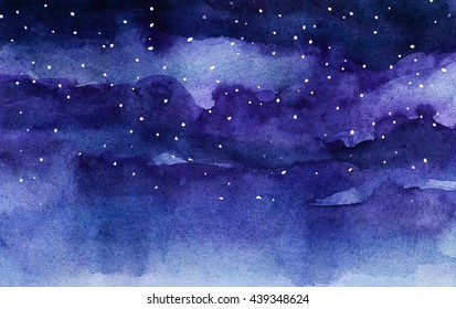 watercolor night sky