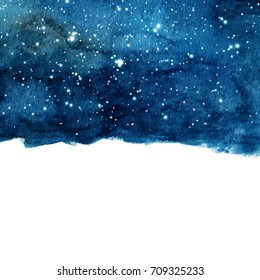 Watercolor Night Sky Background Stars Cosmic Stock Illustration ...
