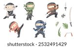 Watercolor ninja illustration for kids