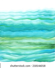 Watercolor oceanic waves