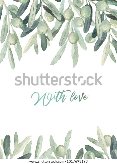 水彩オリーブ花柄のイラスト オリーブ の枝枠 結婚式の文房具 挨拶 壁紙 ファッション 背景 テクスチャー Diy ラッピング はがき ロゴ ブランディングなど のイラスト素材 Shutterstock