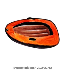 Watercolor Orange Inflatable Tourist Boat Without Oars