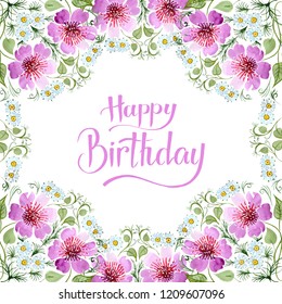 Watercolor Greeting Card Flowers Handmade Thinking Stock Vector ...