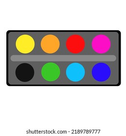 Watercolor Paint School Supplies Illustration Isolated On White Background.
