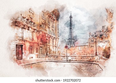 Watercolor Paris Images, Stock Photos & Vectors | Shutterstock
