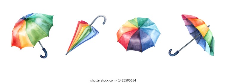 Watercolor Painting Umbrella Images, Stock Photos & Vectors | Shutterstock