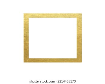 Watercolor Painting Square Frame Gold Abstract Hand Drawn. Png Background. Asian Style.	