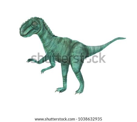 Watercolor painting Tyrannosaurus