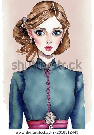 A Watercolor Painting of A Woman