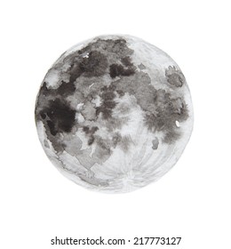 Watercolor Paintings Of Moon.