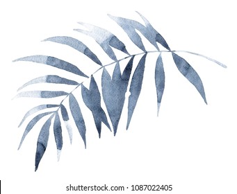 Watercolor Palm Leaf Shadow