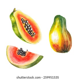 Watercolor Papaya Set