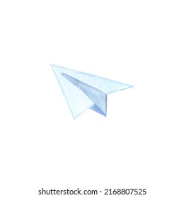 Watercolor Paper Plane. High Quality Photo