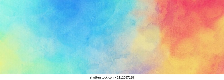 watercolor paper texture background, colorful sunset or Easter sunrise sky, blue clouds textured grunge pattern