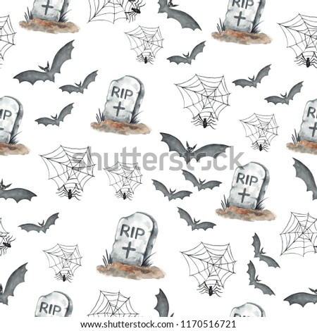 Poster: Watercolor pattern Halloween hand