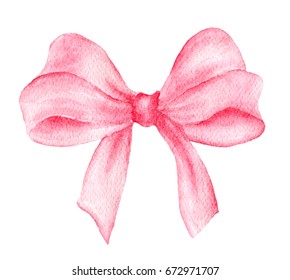 Download Watercolor Pink Bow High Res Stock Images Shutterstock
