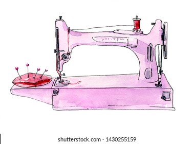 Watercolor Pink Cute
 Sewing Machine