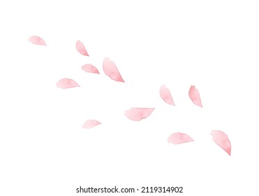 Watercolor Pink Flower Petals Falling