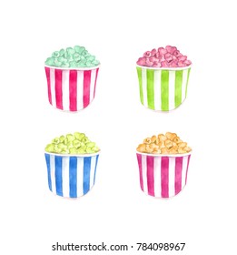 Watercolor Popcorn Set