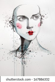 Watercolor Portrait Of Beautiful Woman | Handmade | Self Made | Painting 