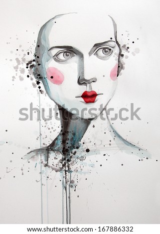 watercolor portrait of beautiful woman | handmade | self made | painting 