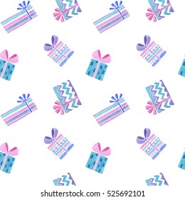 Watercolor Present Boxes Pattern